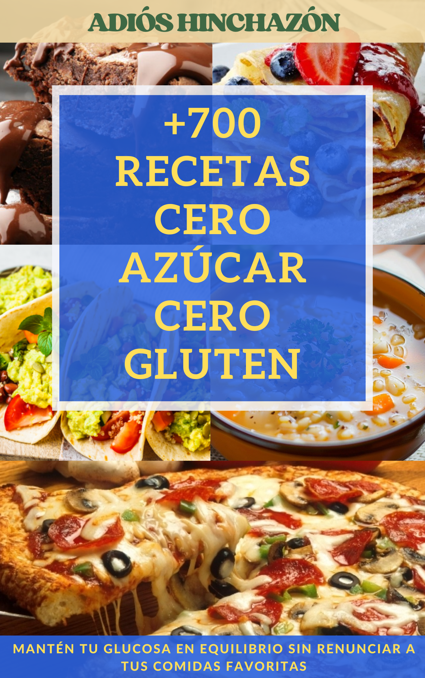 +700 Recetas CERO Azúcar y CERO Gluten + 4 BONOS DE REGALO!